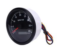 ACOGEDO Tachymètre 110 Mm 4 3/8 Pouces Rétro-éclairage 7 Couleurs Jauge 4000 Tr/min avec Compteur Horaire pour Camion Tracteur Remorque Voiture RV Bateau DC 9 à 32 V Cadran Noir Lunette Argentée