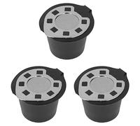 ACOGEDO Tasse à Dosettes de café de 50ML avec Brosse à Cuillère, Remplacement Réutilisable en Acier Inoxydable pour NespressoChrome plaqué Si Vous Nous êtes Sûr, Dosettes de café NesprTasse à (3