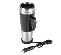 ACOGEDO Tasse Chauffante électrique pour Voiture en Acier Inoxydable, Tasse à café, thé, à Boire Noire pour les Voyages d'hiver, Conception de Jours 12V dans des Trous Pratiques pour Aliments avec