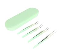 ACOGEDO Tiptes de Caches de Précision Piège pour l'extension des Cils - 4PCS en Acier Inoxydable Outils pour les Faux Cils - Kit de Pinceaux Roses Ergonomiques pour la Maison et l'utilisation du