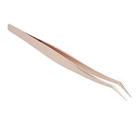 ACOGEDO Tiptes d'extension de Cils Premium - Tiptes en Acier Inoxydable à Pointe Fine pour les Faux Cils Greffant et Ventilateur - Conception Courbe en or Rose pour Précision et Confort (#2)