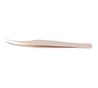 ACOGEDO Tiptes d'extension de Cils Premium - Tiptes en Acier Inoxydable à Pointe Fine pour les Faux Cils Greffant et Ventilateur - Conception Courbe en or Rose pour Précision et Confort (#4)