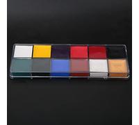 ACOGEDO Vibrant 12 Couleurs Peinture à l'huile Halloween Face & Body Painting Makeup Set avec Pinceau Ergonomique pour Décoration de Costumes Créatifs (12 couleurs huile)