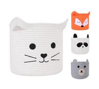 ACOHSY Panier Rangement Enfant 30x30 cm-Panier à Linge Pliable,Multifonction pour Jouets et Vêtements, Compatible avec Kallax-Léger et Pratique(Chat blanc)