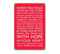 ACOLY Panneau en métal avec le chant du FC « You'll Never Walk Alone » - Décoration murale vintage en métal pour les fans de football