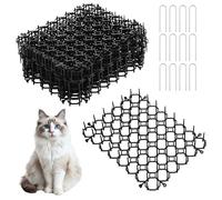 ACOMTUO 15 Pièces Tapis Anti Chat,Tapis Répulsif Chat avec 12 Piquets en Forme de U d'une,Tapis Répulsifs pour Chat pour L'extérieur,pour Le Jardin, Extérieur,1 Pièce Taille 15×20 cm