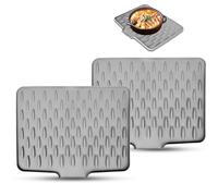 ACOMTUO 2 pièces Tapis D'évacuation de Cuisine,Tapis égouttoir de Cuisine en Silicone,Tapis de Dérivation D'eau pour Ustensiles,Tapis D'égouttement pour la Cuisine Pour évier de Cuisine (40 x 32,5 cm)