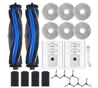 ACOMTUO 25 Pièces Accessoires pour ECOVACS DEEBOT T50 PRO Omni/T50 Omni/T50,2 Brosses Principales, 6 Tampons D'essuyage, 6 Sacs à Poussière, 6 Brosses Latérales, 4 Filtres, 1 Brosse de Nettoyage