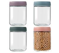 ACOMTUO 4 Pièces Bocaux de 500 ML, Overnight Oats Jar, Pot en Verre avec Couvercle, Meal Prep Verre, Boite Alimentaire Verre, Pour Puddings, Yaourts, Confitures