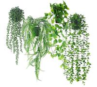 ACOMTUO 4 Pièces Plante Artificielle en Suspension, Plantes Artificielles comme Vraies, Plantes Artificielles en Pot pour Décoration Intérieure et Extérieure, Plantes Artificielles pour Jardin