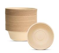 ACOMTUO 50 Pièces Jetables Bols en Carton, 500ML, Bols Biodégradables et Compostables, Bols en Papier Jetables en Vrac, Résistants Chaud et Froid, Usage Quotidien pour Salade, Dessert, Céréales
