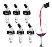 ACOMTUO 6 Pièces Becs Verseurs pour Bouteilles 2cl/4cl, Bec Verseur Alcool, Liquor Spout Bouchon Doseur Distributeur d'Alcool Auto-pour, Doseur Pastis, Bec Verseur pour Vin, Liqueur, Cocktails, Bar