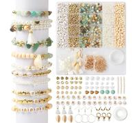 ACOMTUO Perles Pour Bracelet Kit, Bijoux Creation Adulte Creation, Bijoux avec Lettres DIY, Bracelet Collier Pendentif Charmes en Cristal-Cadeau Filles, en Jade Imitant