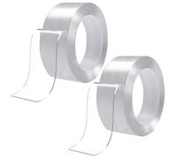 ACOMTUO Ruban d'étanchéité transparent pour fenêtres 5 cm x 10 m - Ruban d'isolation transparent pour fenêtres et climatiseurs - Sans résidus, auto-adhésif pour empêcher l'air froid, (2 pièces)