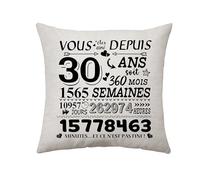 Aconesong 30e Anniversaire Coussin Housse Cadeau pour Maman Papa Fille Fils Frère Sœur Tante Fête 30ème d'anniversaire (30)