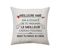 Aconesong Cadeau Meilleurs Amie Housse de Coussin d'anniversaire pour Amie Décoration Amitié Cadeau de Amis Noël - on A Essaye de Te Trouver Possible mais tu Nous as Deja (Meilleurs Amie)