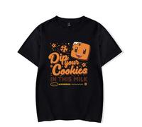 aCookieGod Merch Dip Your Cookies in This Milk T-shirt Streetwear à manches courtes Fan Merch Hommes Femmes Vêtements pour l'été, Noir , 3XL