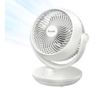 Acoolir Ventilateur de Bureau, Ventilateur Silencieux Ultra 24 dB, Double Oscillation 70° horizontale & 100° Verticale, 3 Vitesses, Petit Ventilateur de Table pour Chambre Bureau Salon, Blanc Gris