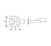 Stahlwille Embout à fourche 731/100 – 50 mm – prise d'outil 22x28 mm