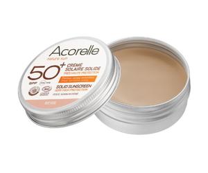 Acorelle Crème Solaire Solide Bio Beige IP50+ Petites Zones Sensibles Bio Pot 20g