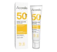 ACORELLE SPRAY SOLAR SPF50 100ml. BIO - soin conçu pour une utilisation régulière, s’intègre facilement dans une routine de tous les jours, contenance 100 ml et est conçu pour offrir un grand confort