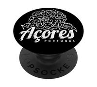 Açores Rétro Hortensia Fleur Île Portugal Souvenir Vintage PopSockets PopGrip Adhésif