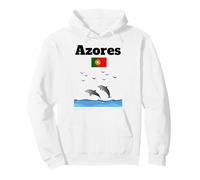 Açores Souvenir Dauphin Amoureux Dauphin regardant Drapeau du Portugal Sweat à Capuche