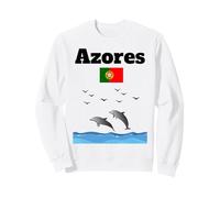 Açores Souvenir Dauphin Amoureux Dauphin regardant Drapeau du Portugal Sweatshirt