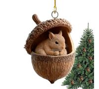 Acorn Animal Ornaments | Acrylic 2D Acorn Cute Pendants | Christmas Tree Decorations | for Indoor Home Room Dormitory Apartment Office Winter Holiday Birthday Party
