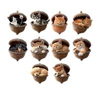 Acorn Christmas Decor - 2D Holiday Ornaments, Cute Animal Pendant, Winter Hanging Decoration, Festive Hanging Charms | Pendant,for Car Rearview Mirror Window Wall Door Winter Home Party Family Friends