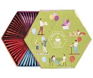 ACORUS | Assortiment de thé cadeau d'anniversaire | Coffret cadeau de 6 saveurs de thé naturel | Cadeau attentionné pour anniversaire | 60 sachets de thé aux herbes et aux fruits