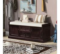 Acosure Banc de rangement de 106,7 cm avec 2 tiroirs et 2 armoires, étagère à chaussures d'entrée multifonction avec coussin amovible, pour salon, couloir, porche, expresso