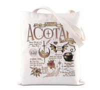 ACOTAR Sac fourre-tout inspiré de la marchandise SJM Merch Book Club Cadeau Velaris Cadeau de nuit Courte de nuit Fantasy Reader Fans Sac à bandoulière, Sac fourre-tout Acotar, 35*40cm