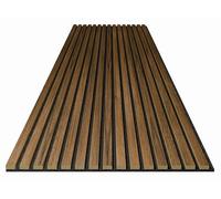 acous Panneaux acoustiques en bois de qualité supérieure - 250 x 60 cm - 1,5 m² - Placage en bois véritable de qualité supérieure (chêne) et feutre acoustique (noir) - Revêtement mural, réduction du