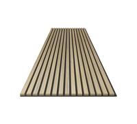 acous Panneaux acoustiques en bois de qualité supérieure - 250 x 60 cm - 1,5 m² - Placage en bois véritable de qualité supérieure (chêne) et feutre acoustique (noir) - Revêtement mural, réduction du