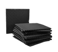 ACOUSPANEL Lot de 12 Plaques de Mousse Acoustique à Insonorisation, Panneaux Acoustiques Isolants Absorbants avec Design Alveolar, 50x50cm, Couleur Gris Anthracite