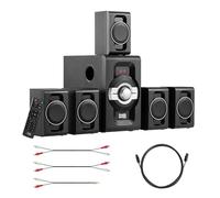 Acoustic Audio by Goldwood AA5240 Home Cinéma Système de haut-parleurs Bluetooth 5.1 avec entrées USB et SD Noir