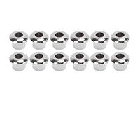 Acoustic Guitar Tuner Conversion Bushing Set | 12Pcs 10mm Plastic Adapters for Smooth Tuning | Easy Install Replacement Kit for Guitar Maintenance/Repair (Silver)