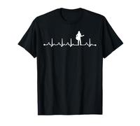 Acoustic Player Heartbeat EKG Funny Acoustic Heartbeat T-Shirt