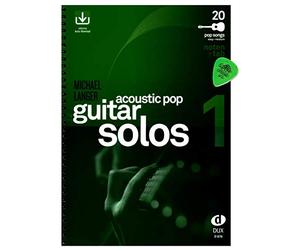 Acoustic Pop Guitar Solos Volume 1 - chansons pour guitare solo arrangées - Auteur : Michael Langer - Partitions & TAB avec téléchargement audio et Dunlop Plek - DUX878 9783868491876