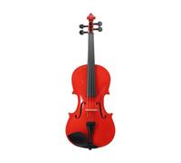 Acoustique rouge 4/4 3/4 1/2 1/4 1/8 pour débutant étui archet colophane épaulière sourdine cordes violon(Size 1 8)