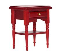 Acouto 1:12 Table de Chevet de Maison de Poupée en Bois Miniature Table de Nuit Accessoires de Meubles Couleur Acajou Poupée de Maison de 12 Créer Une Telle Aide à la de Chevet Applicable 1