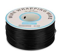 Acouto 1 Rouleau de Fil de Cuivre électronique plaqué étain, Fil D'isolation en Silicone de 30 AWG de 0,25 Mm de Diamètre de Noyau, avec Bobine en Plastique pour Test électronique, (BLACK)