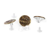 Acouto 10 Boutons de Jean Assortis, Boutons de Remplacement de de Jean, Tendeurs Filetés de Pantalon en Bronze pour Hommes et Femmes, Resserrer la Taille, 10 de Assortis, 20 Mm, Bronze Rétro (