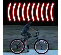 Acouto 10 Pcs Adhésif Bande Réfléchissante Cycle Sécurité Avertissement Autocollant Vélo Réflecteur Bande pour Voiture Vélo Moto Scooter Jante Décoration Pack en Haute sécurité étanche (bleu foncé)