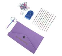 Acouto 10 Pièces Crochets 5 Pièces Fil 1 Ciseaux Sac Marqueurs Ensemble pour Débutants Professionnels Bricolage Ensemble d'outils 10 Crochets Fil Point Crochet EnsembleCrochet KitCrochet