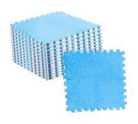 Acouto 10 Pièces en Peluche Puzzle Tapis de Sol en Mousse Carreaux Découpables Slip Imbriqués Tapis Carreaux Bleu Mer Une Sensation Douce ou Un Sol en Peluche de CarreauxPlush Puzzle Floor (Blue)