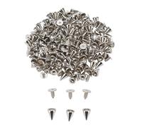 Acouto 100 Ensembles de Pointes de Vêtements Pointes et Goujons Coniques à Vis, Goujons Punk en Acier au Carbone galvanisé, Comprend des Vis et une Boîte de Rangement, pour Ceintures,