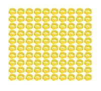 Acouto 100 PièCes d'identification de Pigeons de 8mm, Anneaux de Jambe de Volaille, sans Mots, Fournitures de Pigeons, Rose pour Faciliter Le Pied de Ces, Vos démonter. C'est Toi Aussi (Yellow)