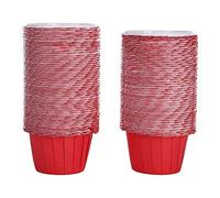 Acouto 100pcs Bricolage Gâteau Tasse Muffin Cupcake Dessert Enveloppe de Boulangerie de Cuisson à la Boulangerie (Rouge (tasse de chapeau haut de gamme))